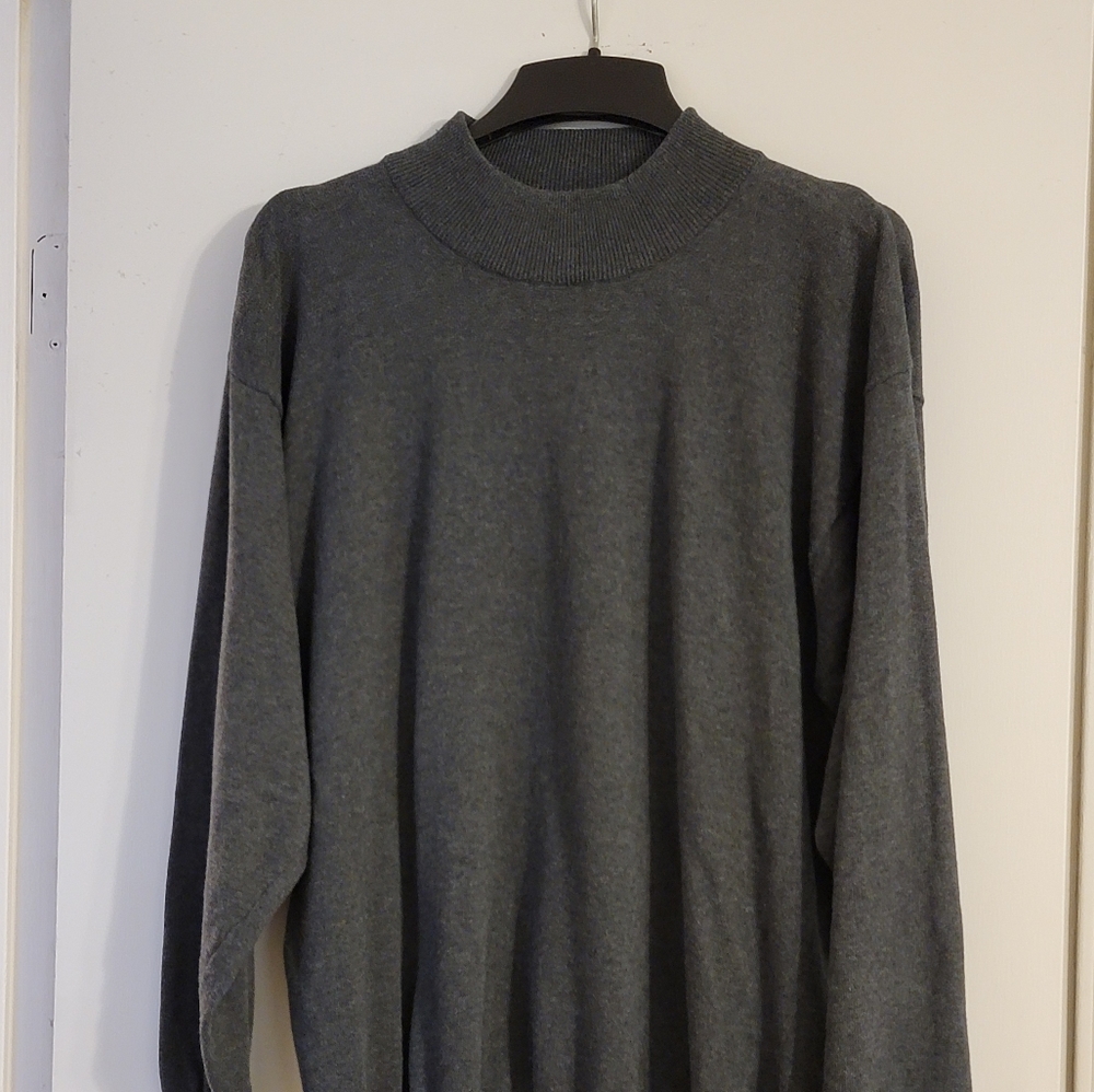 Page and Tuttle Crew Neck Cotton Sweater XL  Gray Pullover Long Sleeve